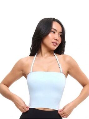 BUFFBUNNY BUTTER BANDEAU CROP in Blue Bubbles